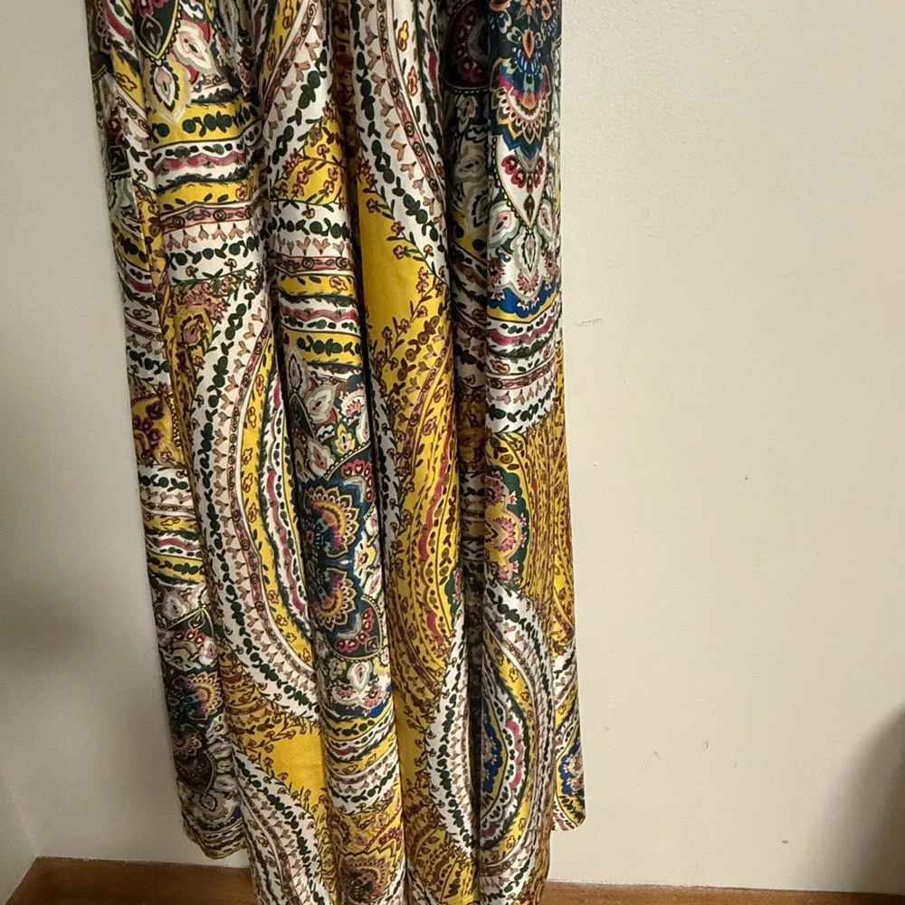 Anthropology x Nicole Miller Yellow Retro Paisley Maxi Dress - Picture 8 of 12